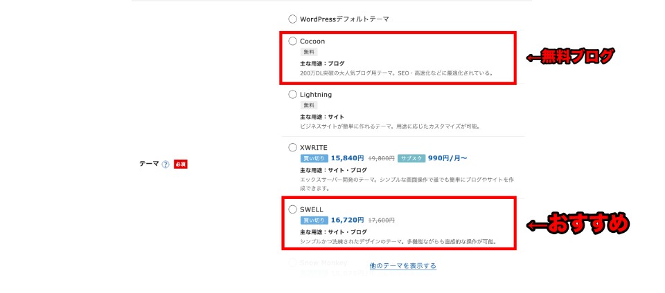 ブログのテーマを選ぶ